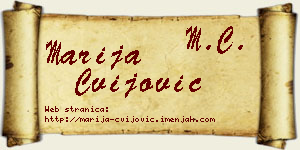 Marija Cvijović vizit kartica